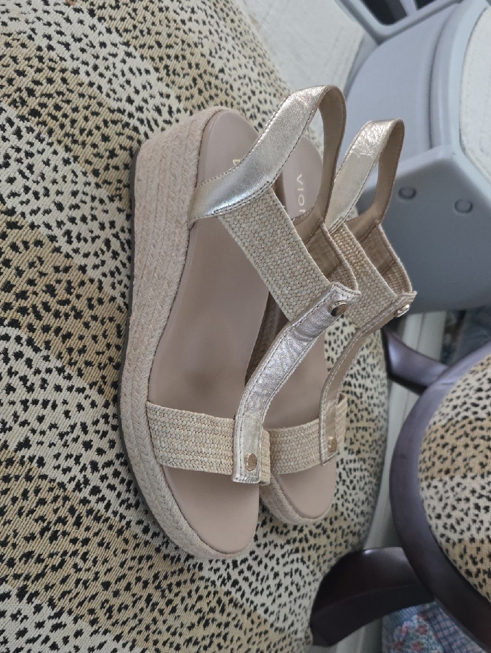 Vionic Wedge Espadrille Sandals in Light Gold - Women